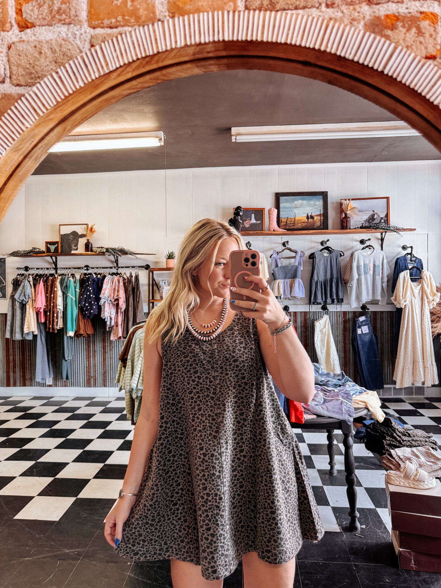 Cheetah Denim Dress
