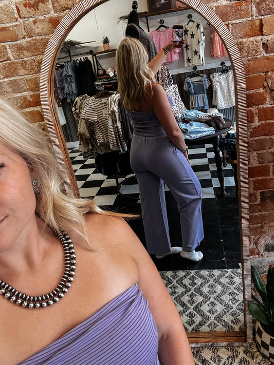 Lavender Striped Matching Set
