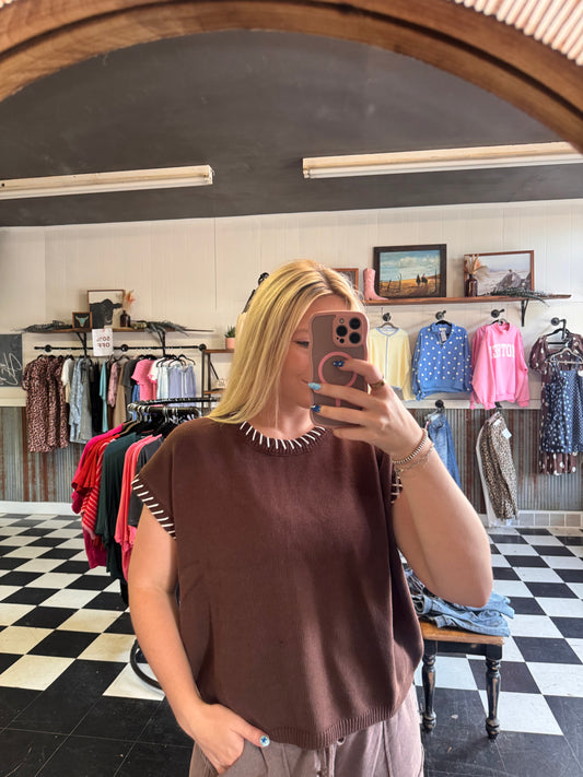 Chocolate Stitch Sweater Top