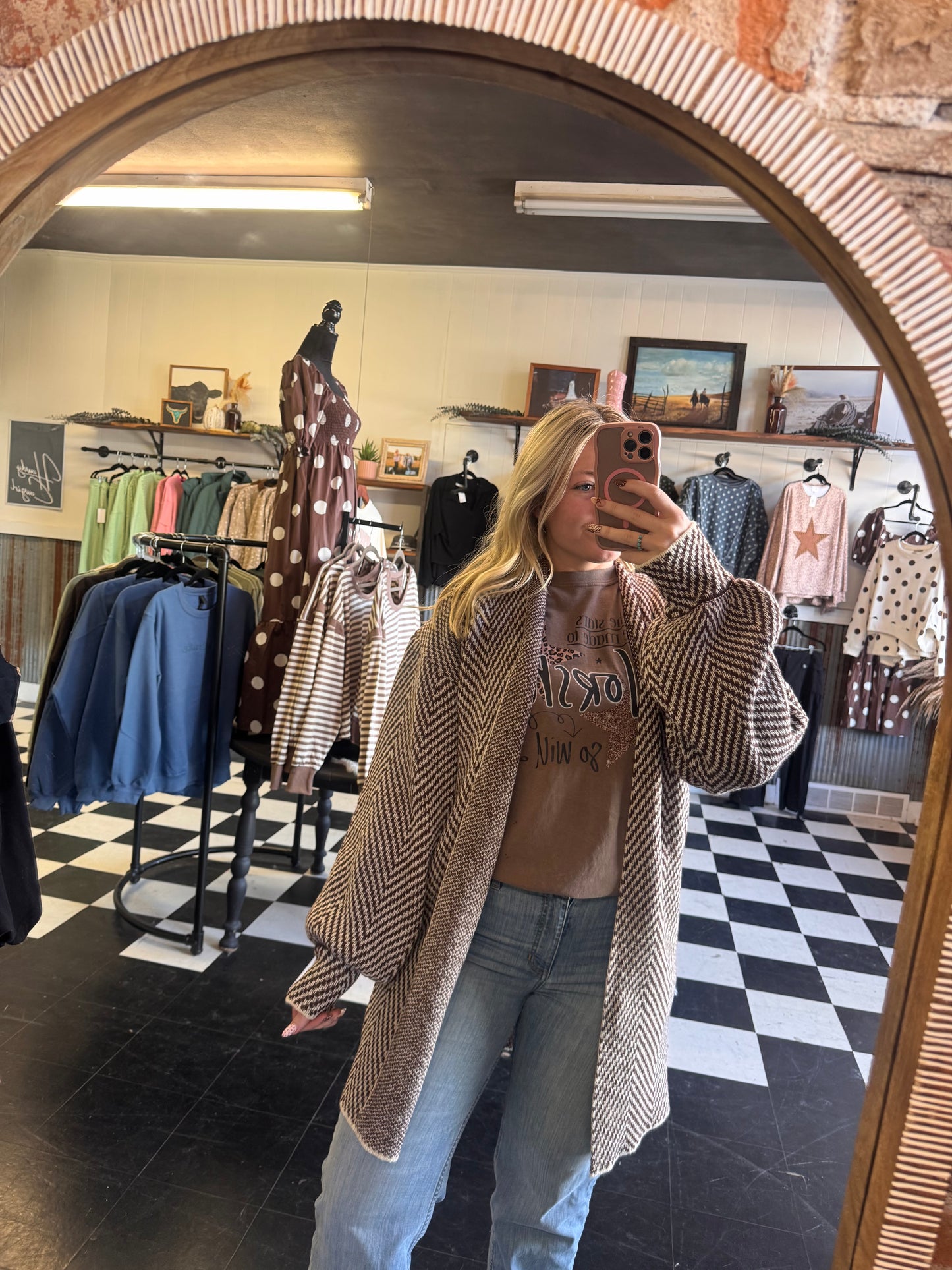 The Herringbone Haven Cardigan