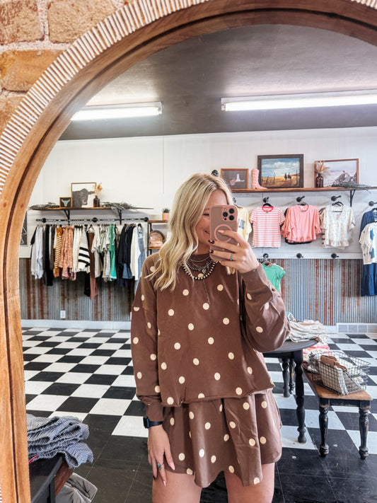 Brown Polka Dot TOP