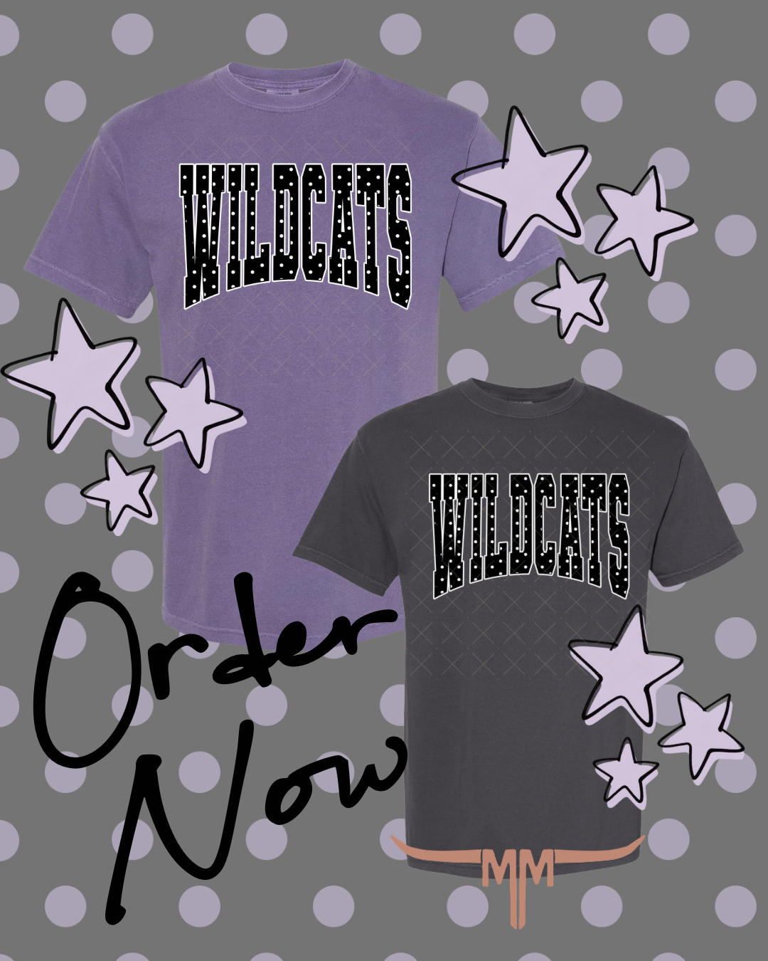 {CUSTOM} Wildcat Polka Dot Tee