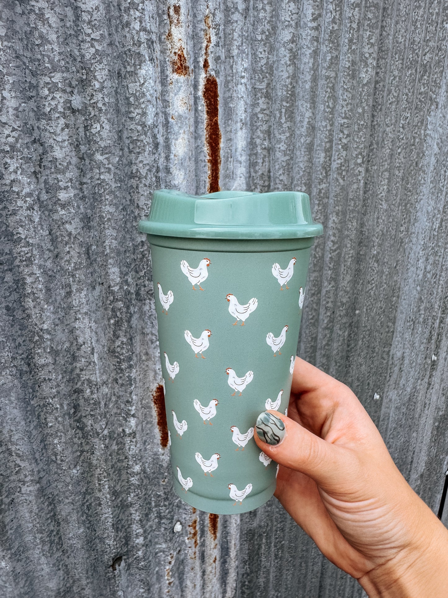 Sage Chicken / Farmers Market Reusable Hot & Cold Cup – Set of 2
