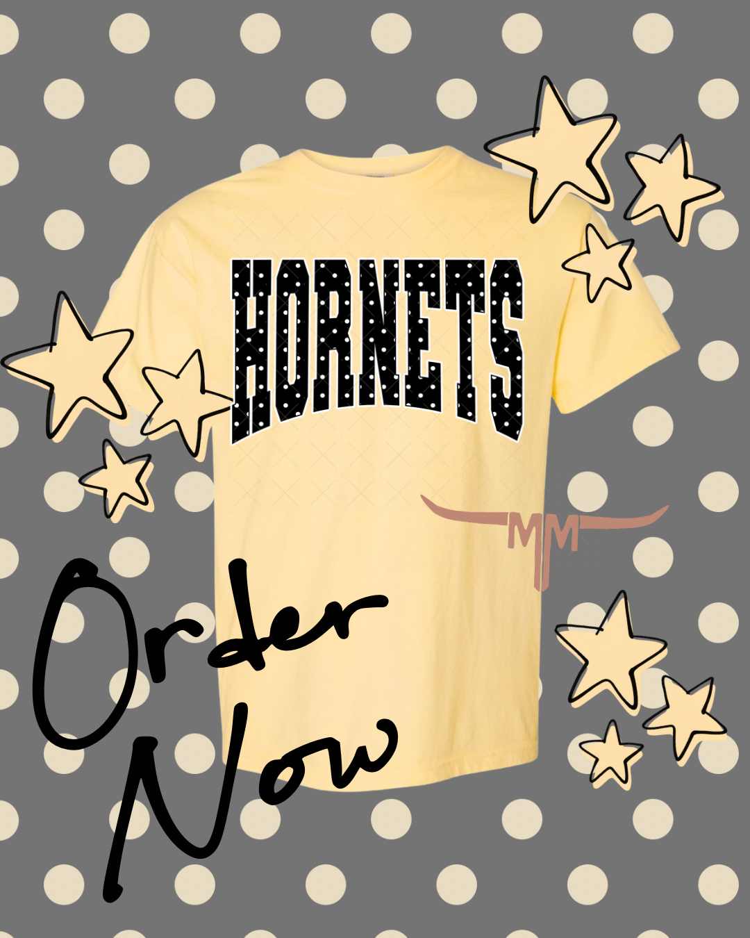 {CUSTOM} Hornets Polka Dot Tee