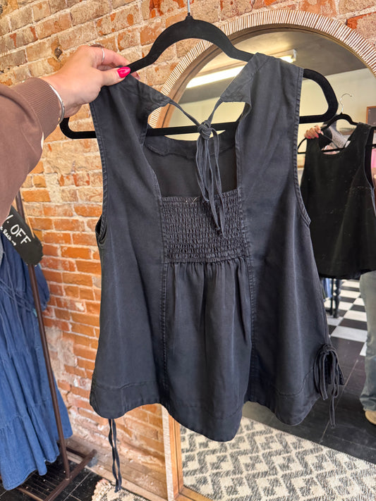 Raegan Black Denim Top