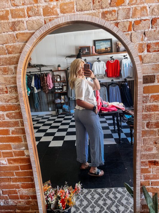 Long Blue Checkered Pants