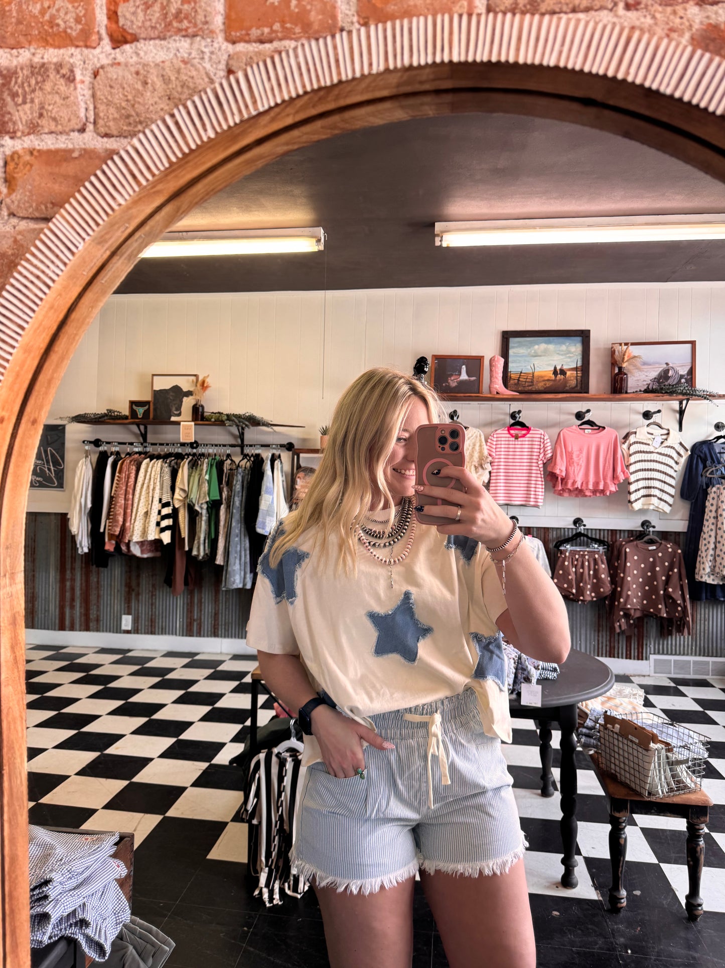 In the Blues Striped Shorts