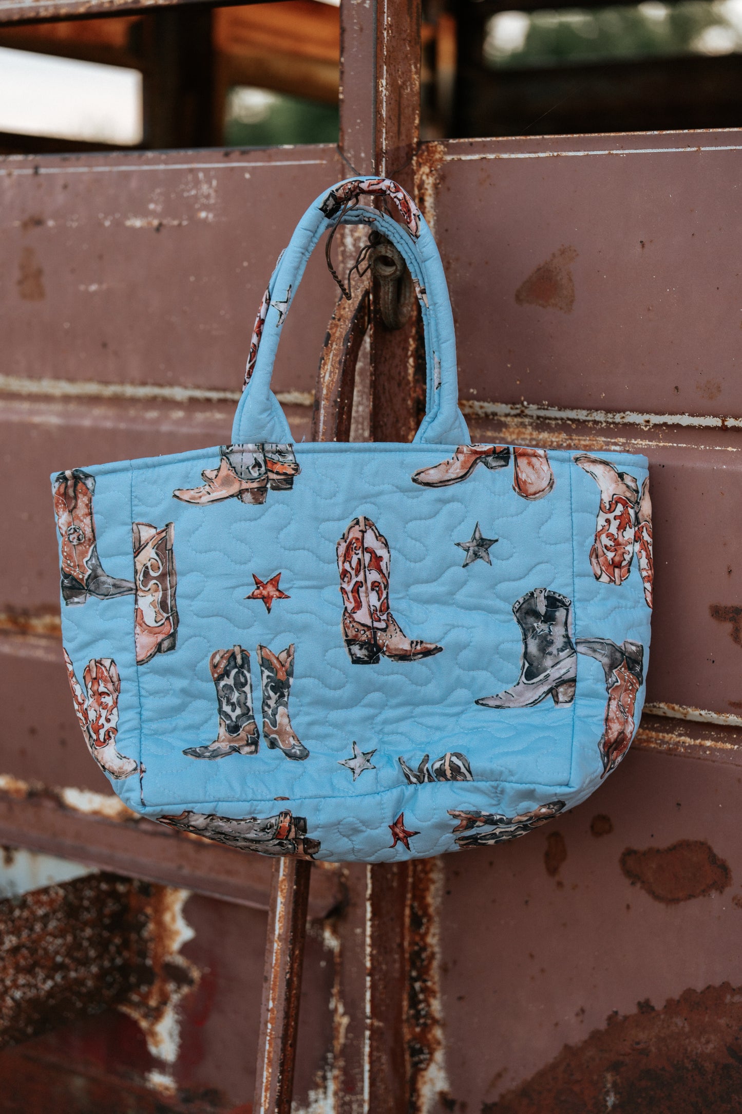 Blue Cowgirl Tote Bag