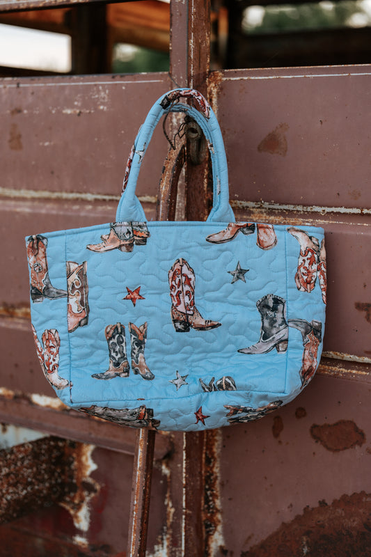 Blue Cowgirl Tote Bag