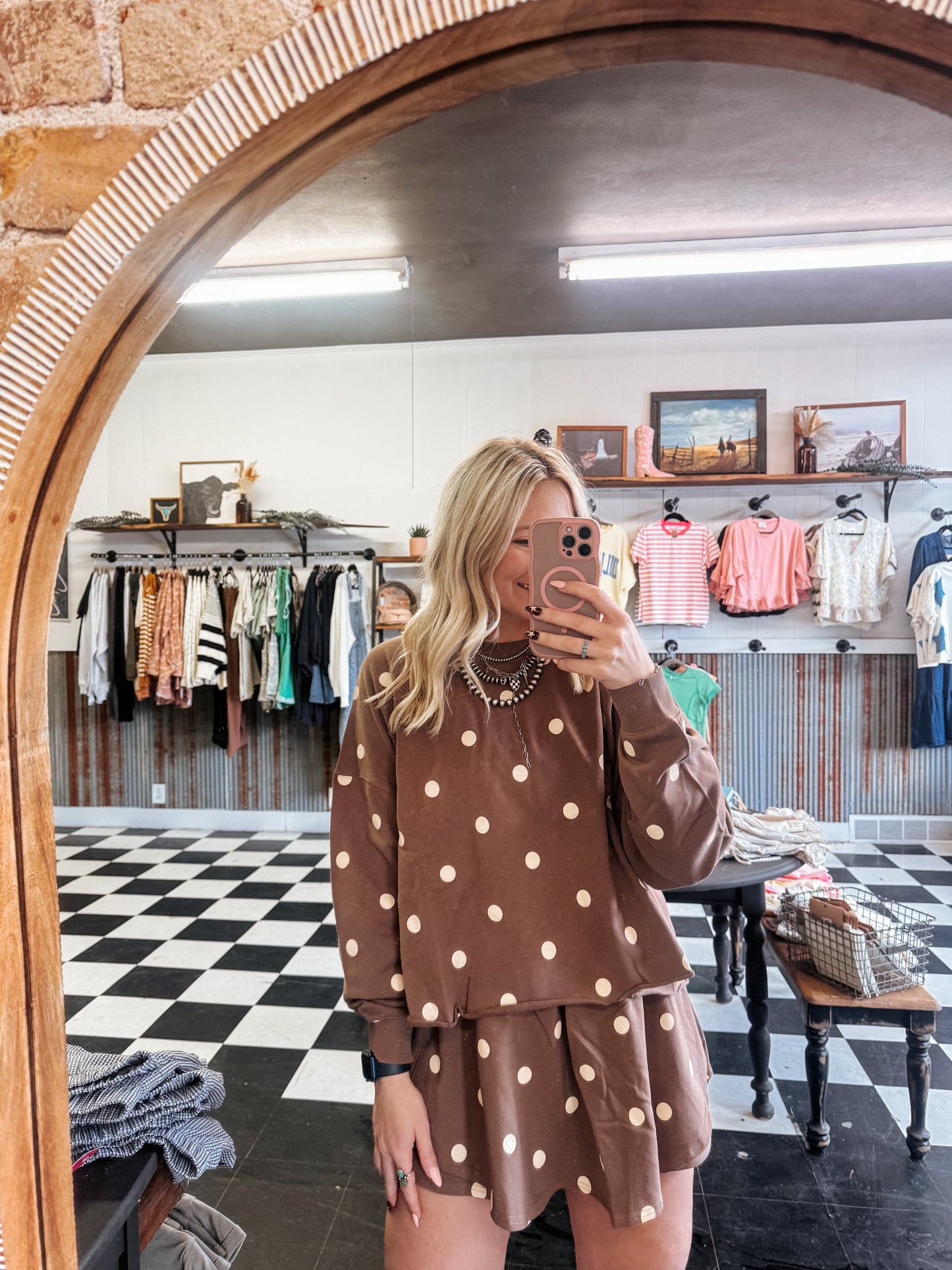 Brown Polka Dot TOP