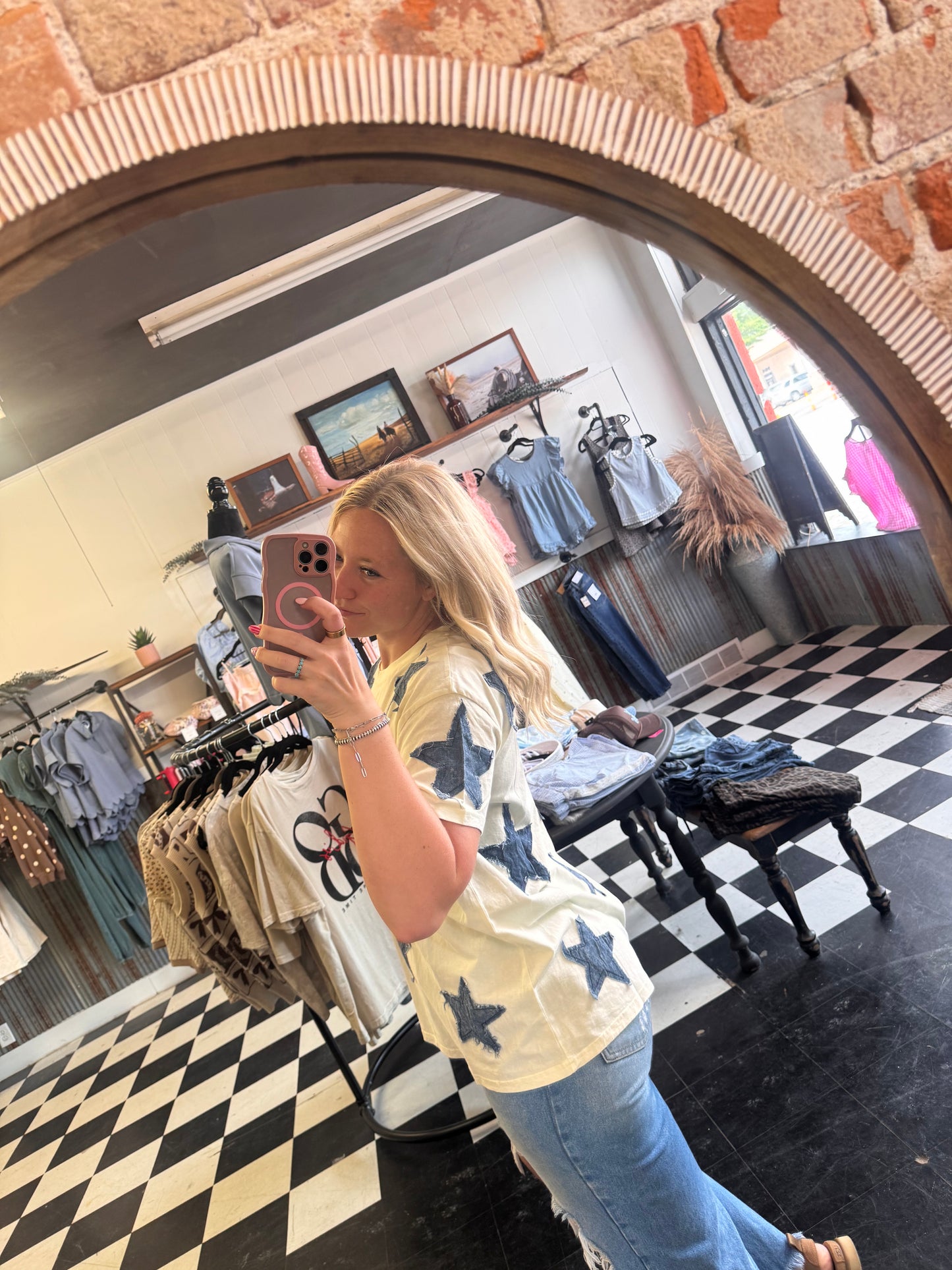 In the Denim Stars Top