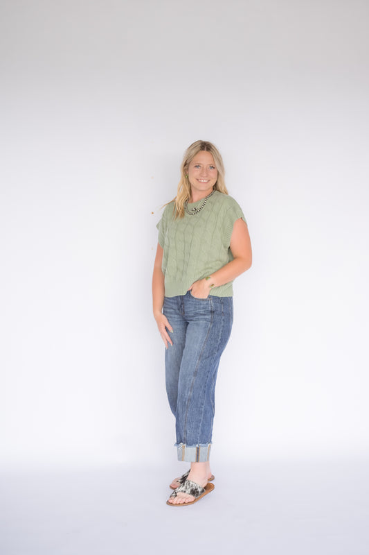 Soft Sage Sweater Top