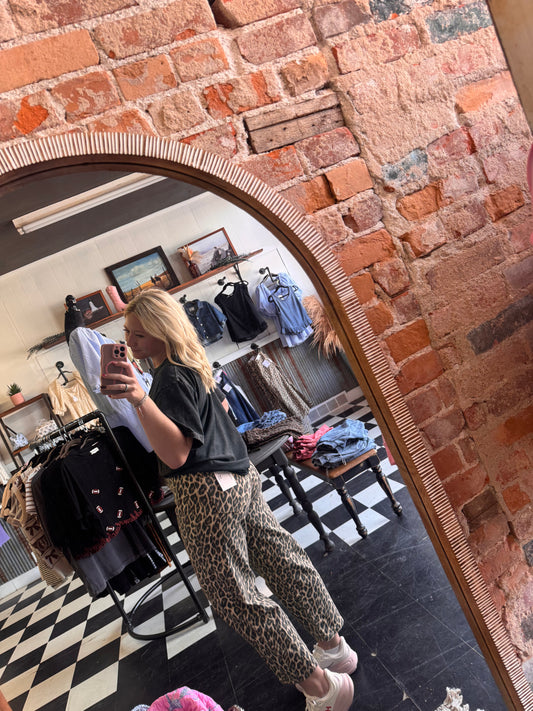 Kate Leopard Barrel Jeans
