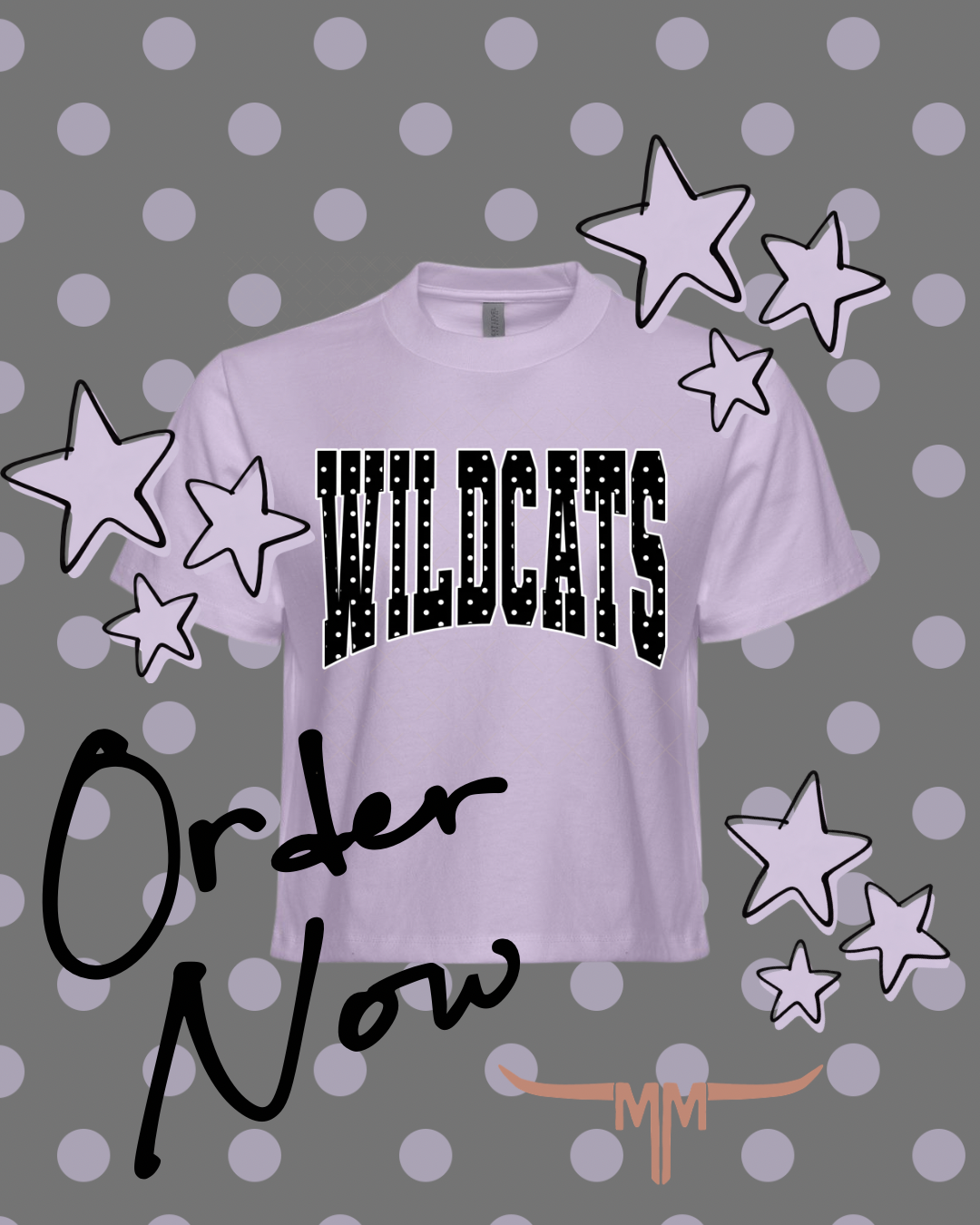 {CUSTOM} Wildcat Polka Dot Boxy Tee
