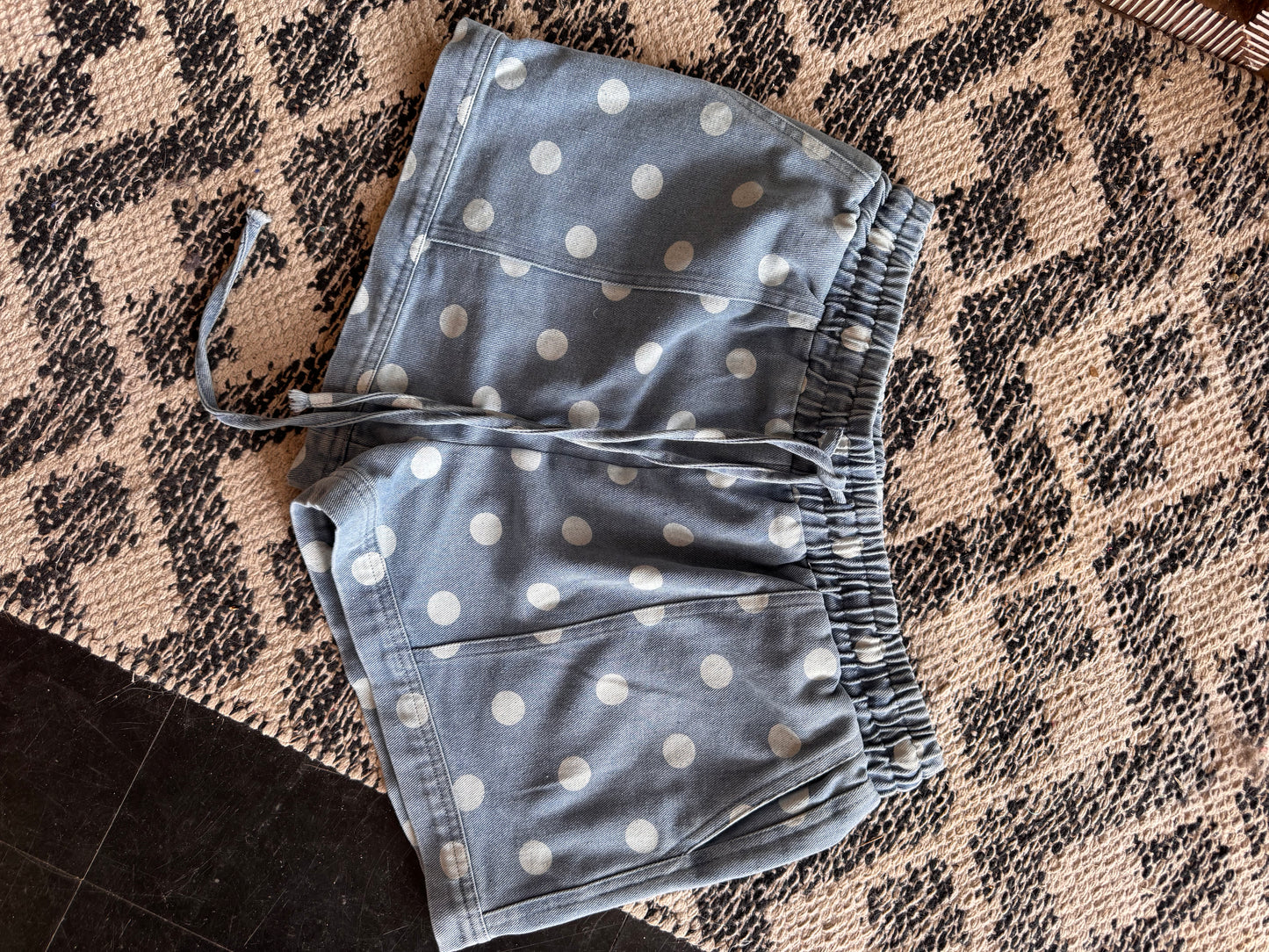 Polka Denim Shorts